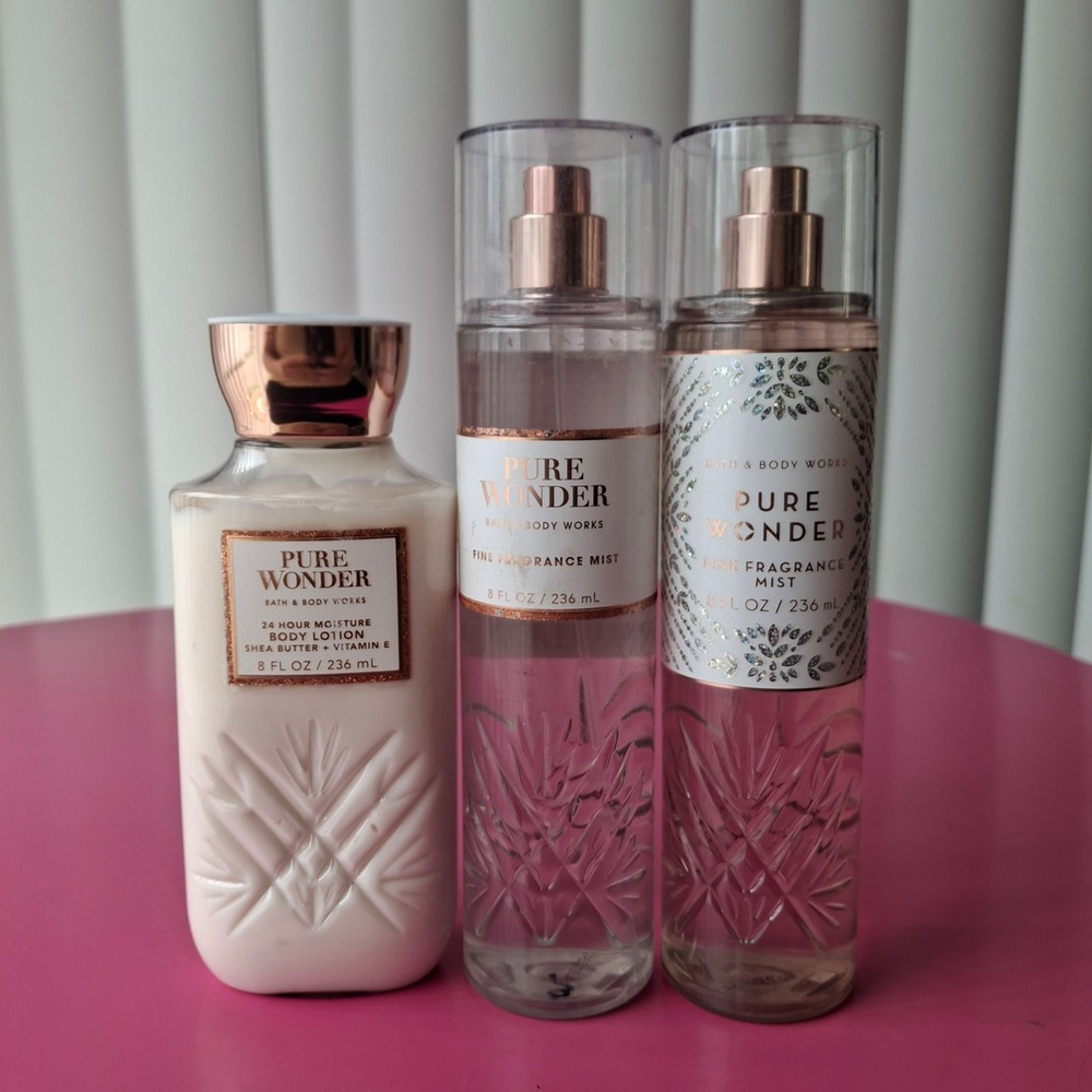 Bath & Body Works PURE WONDER Fragrance Mist & Lotion Set of 3